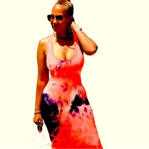 Tie dye plus size dress